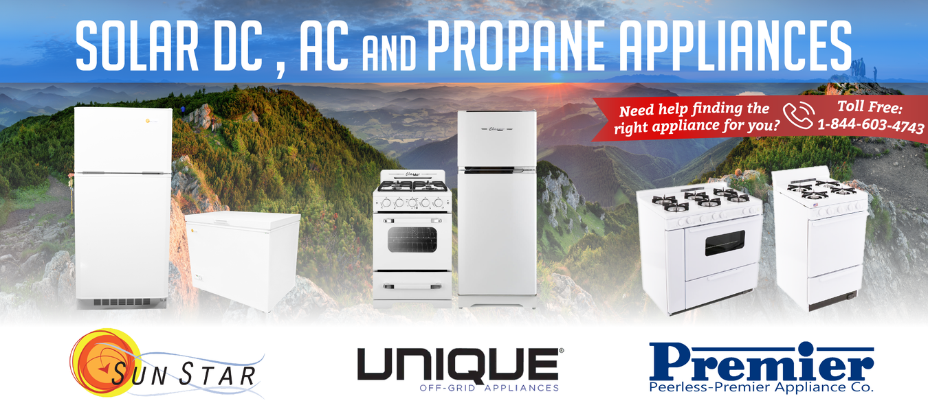 Solar DC, AC, and Propane Appliances from Sunstar, Unique and Premier