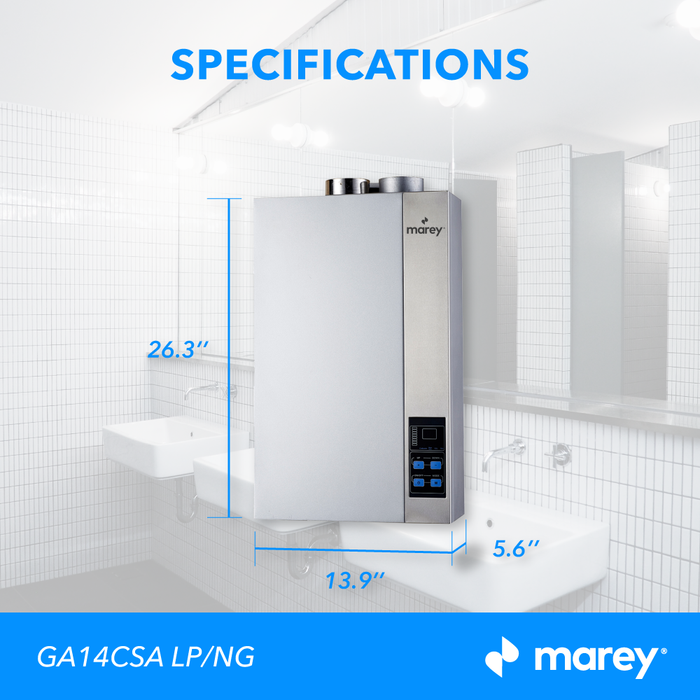 Marey 14L Direct Vent Indoor Tankless Water Heater