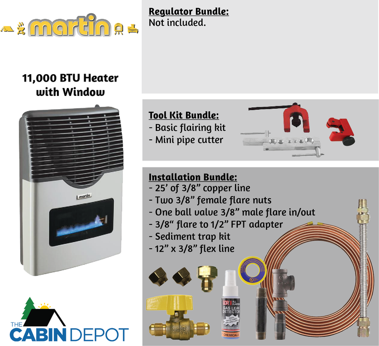 Martin 11000 BTU Propane Direct Vent Heater MDV12VP