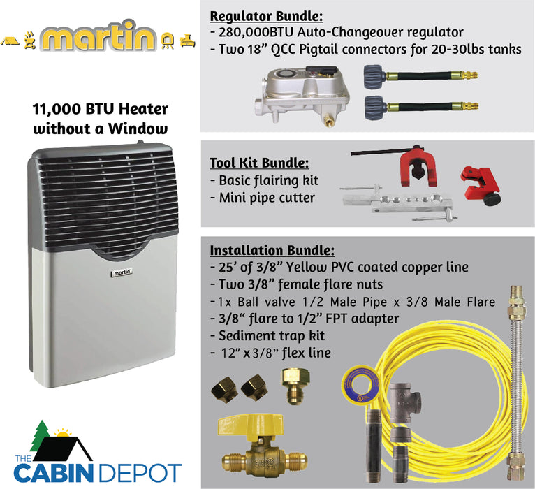 Martin 11000 BTU Propane Direct Vent Heater MDV12P
