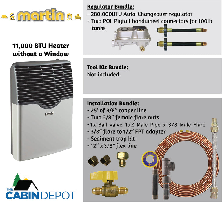 Martin 11000 BTU Propane Direct Vent Heater MDV12P
