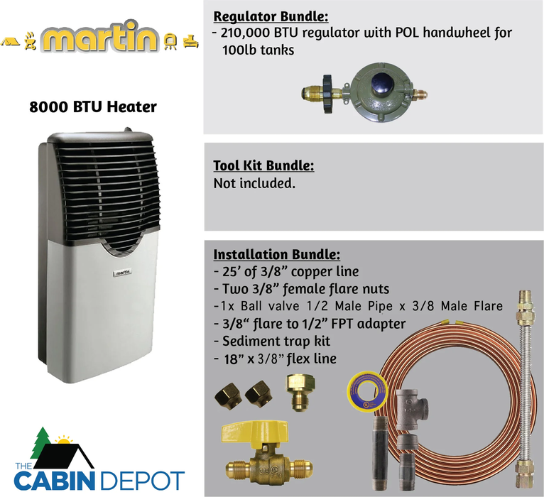 Martin 8000 BTU Propane Direct Vent Heater MDV8P