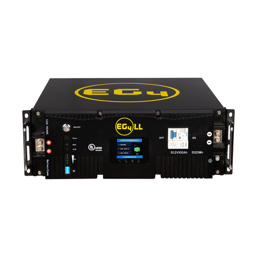 EG4 LL-S 100AH 48V lithium server rack battery, UL9540A certified, for high-performance energy storage applications.