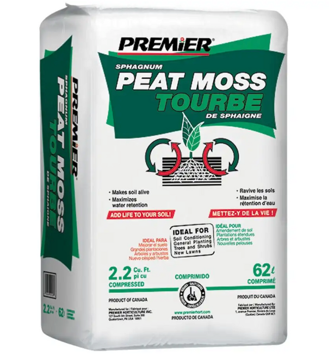Premier Sphagnum Peat Moss 2.2 CU/FT