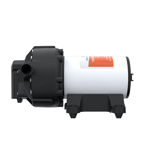 5GPM 12V Diaphragm Pump 60PSI Side View, by Seaflo, sold by Off-Grid Living Solutions Provider, The Cabin Depot Canada/USA
