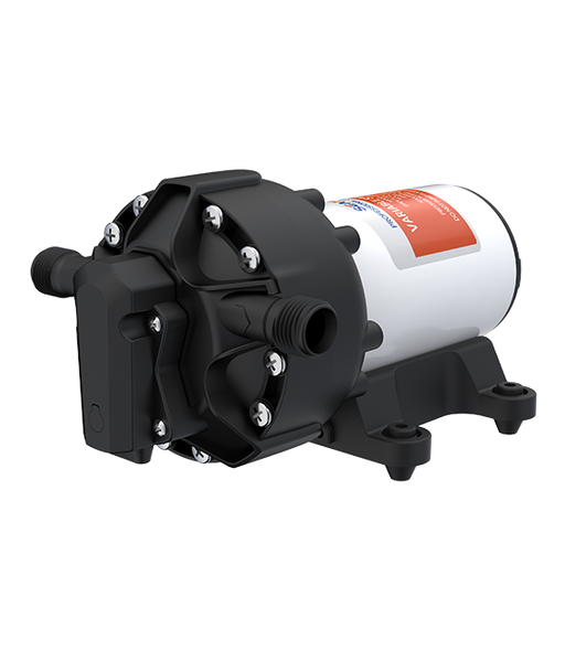  3.5GPM 24V Diaphragm Pump 60PSI Profile View, by Seaflo, sold by Off-Grid Living Solutions Provider, The Cabin Depot Canada/USA