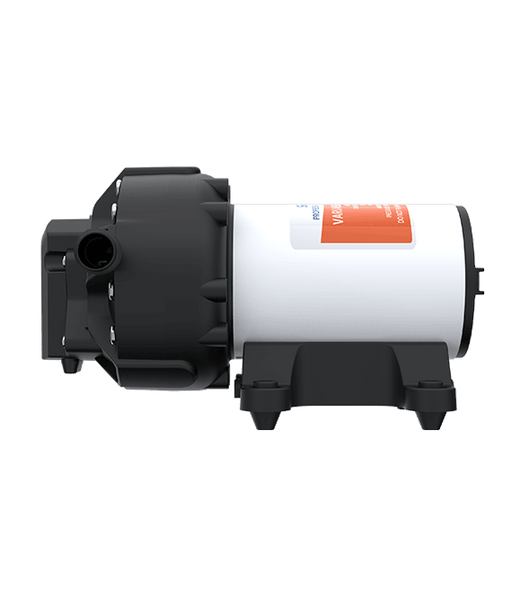  3.5GPM 24V Diaphragm Pump 60PSI Side View, by Seaflo, sold by Off-Grid Living Solutions Provider, The Cabin Depot Canada/USA