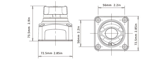 seaflo battery switch Dimensions