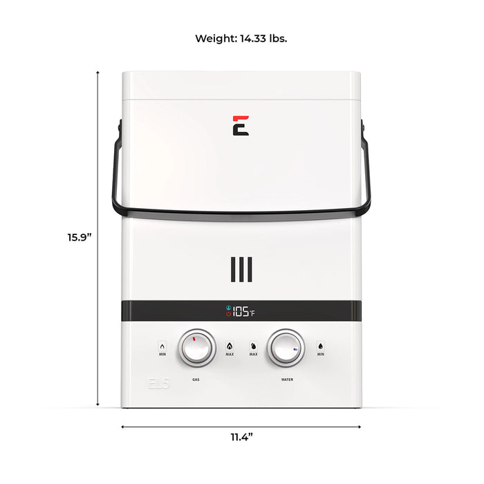 Eccotemp 1.5 GPM Luxe EL5 37K BTU Outdoor Portable Tankless Water Heater with LED Display