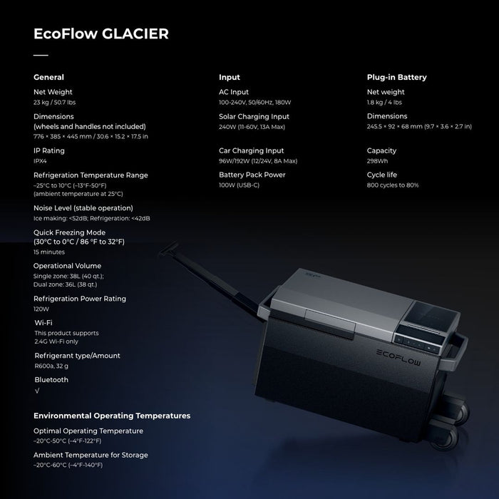 EcoFlow GLACIER - 3 in 1 Portable Fridge, Freezer & Ice-Maker