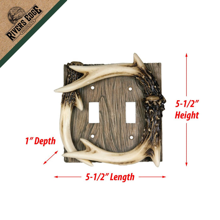 Switch Cover Plate Double - Antler