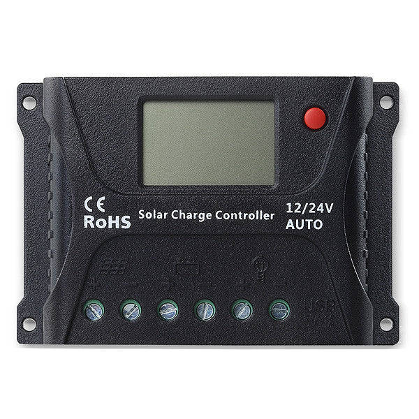 SRNE 10 Amp PWM Charge Controller  The Cabin Depot- The Cabin Depot Off-Grid Off Grid Living Solutions Cabin Cottage Camp Solar Panel Water Heater Hunting Fishing Boats RVs Outdoors