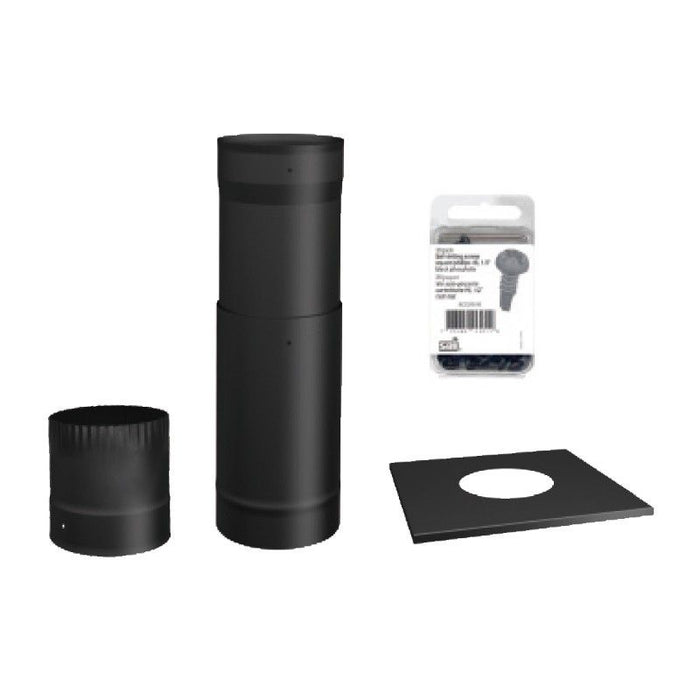 6''Ø Black Single Wall Pipe Kit - To The Ceiling