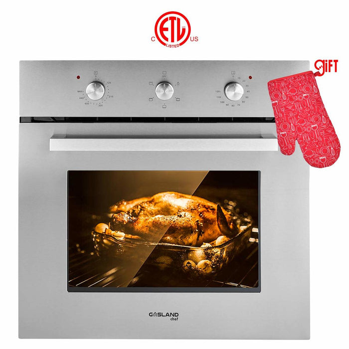 Gasland Chef ES606MS 24" Built-in Single Wall Oven, 6 Cooking Function, Stainless Steel Electric Wall Oven With Cooling Down Fan