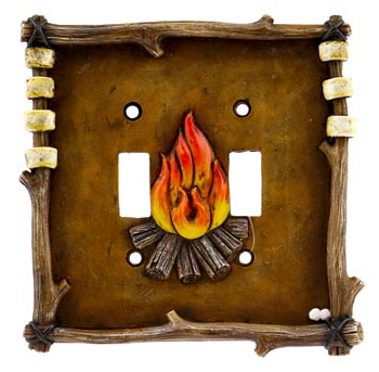 Wilcor Switch Plate Cover Double - Campfire