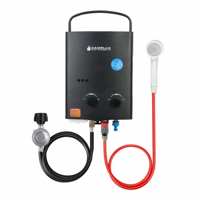 Camplux 5L Portable Tankless Water Heater (CSA Certified For Outdoor Use) w/ Seaflo Pump & Strainer