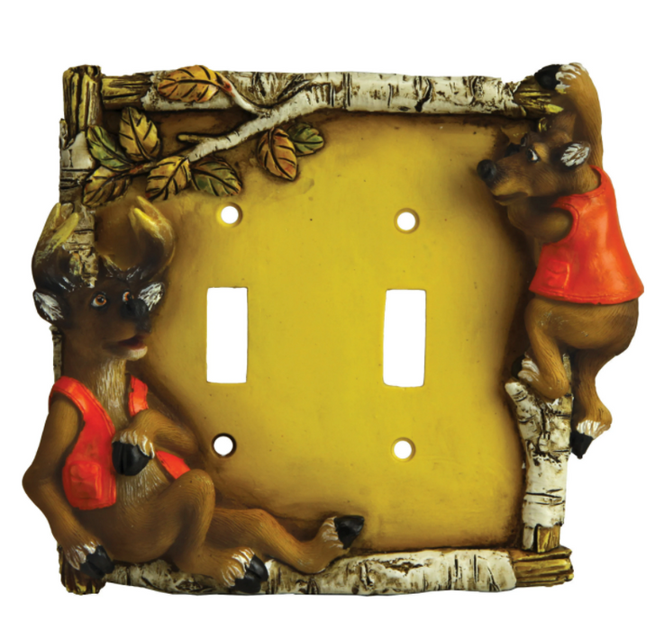 Double Switch Plate Cover- Cute Deer