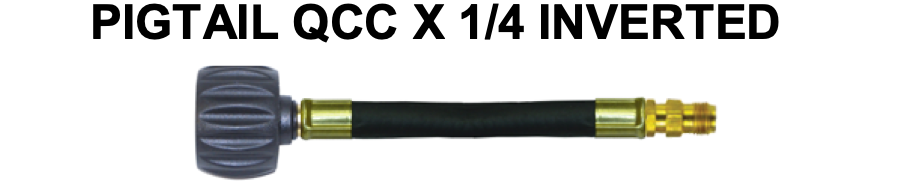 Pigtail QCC x1/4 Inverted (18")