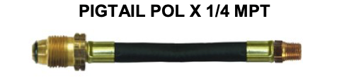 18" Pigtail POL x 1/4 MPT