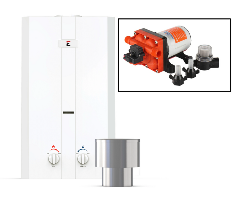 Eccotemp L10 Outdoor Tankless Water Heater w/ Seaflo Pump & Strainer
