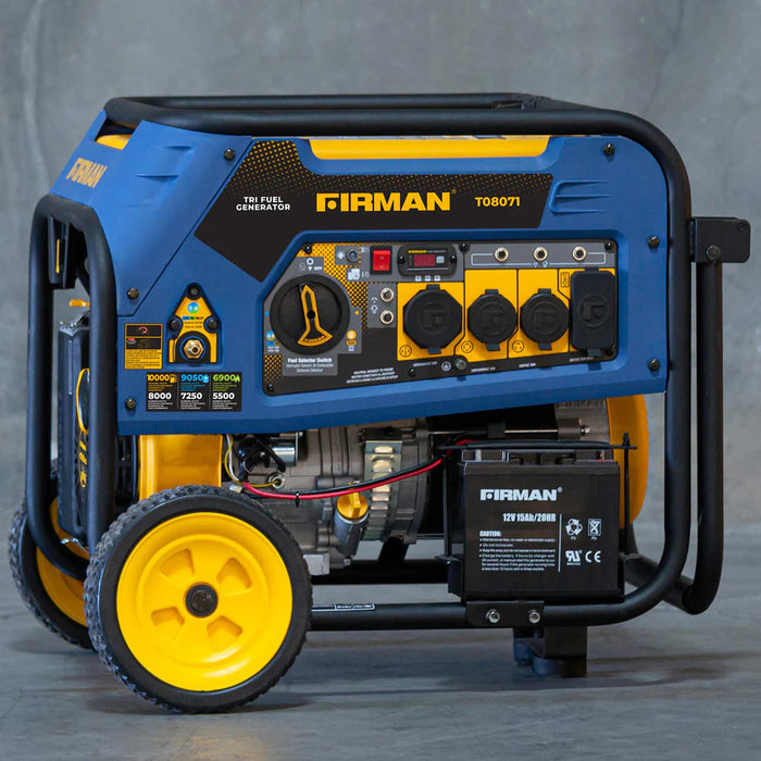 Firman T08071 Tri-Fuel Portable Generator 10000/8000W ELECTRIC START 120/240V