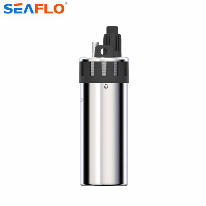 SEAFLO 24v Submersible Pump 103GPH, 100' Depth / 230' Head  SEAFLO- The Cabin Depot Off-Grid Off Grid Living Solutions Cabin Cottage Camp Solar Panel Water Heater Hunting Fishing Boats RVs Outdoors